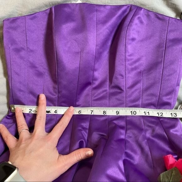 Betsey Johnson Evening Dutchess Purple Rose Dress - Picture 11 of 16